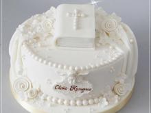 Торта за Кръщене Бяла перла
