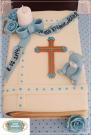Торта за кръщене Библия в синьо