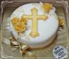 Торта за кръщене златен кръст