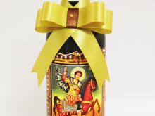 Червено вино с икона на Свети Димитър+украса