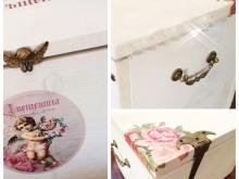 Луксозна дървена кутия за аксесоари и дрехи Ангел