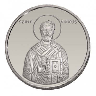 Сребърна монета Свети Николай Чудотворец