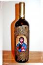 Червено вино с икона Исус Христос + украса