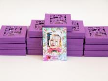 Магнит със снимка+декоративна кутия лила