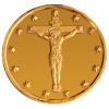 Позлатена монета Исус Христос на кръста