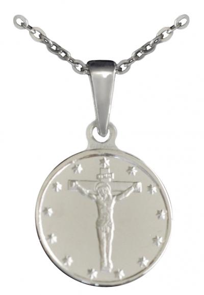 Сребърен медальон Исус Христос Разпятие