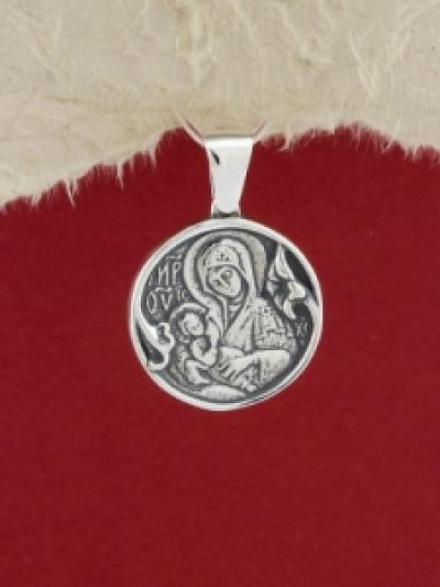 Сребърен медальон Богородица