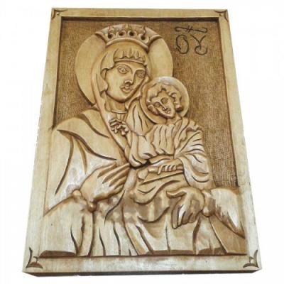 Икона с дърворезба Света Богородица с младенеца