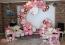 Декорация / Украса за Рожден ден от балони в розово и бяло