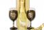 Подарък за кръстник / Подаръчен сет златно шампанско с чаши Богородица